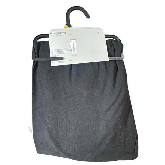 Destination Maternity Core Leggings L Black Ultra Soft Bump Support Ankle Length - Picture 3 of 3